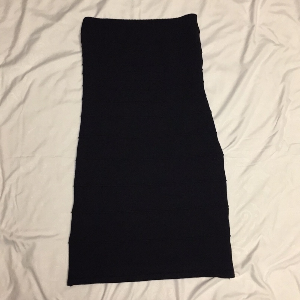 Black stretchy mini dress